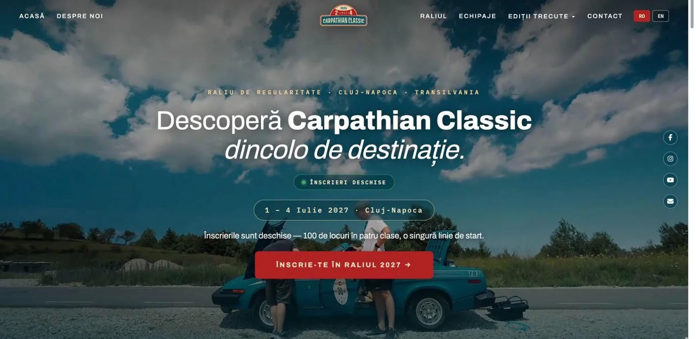Noul site Carpathian Classic, cu înscriere online