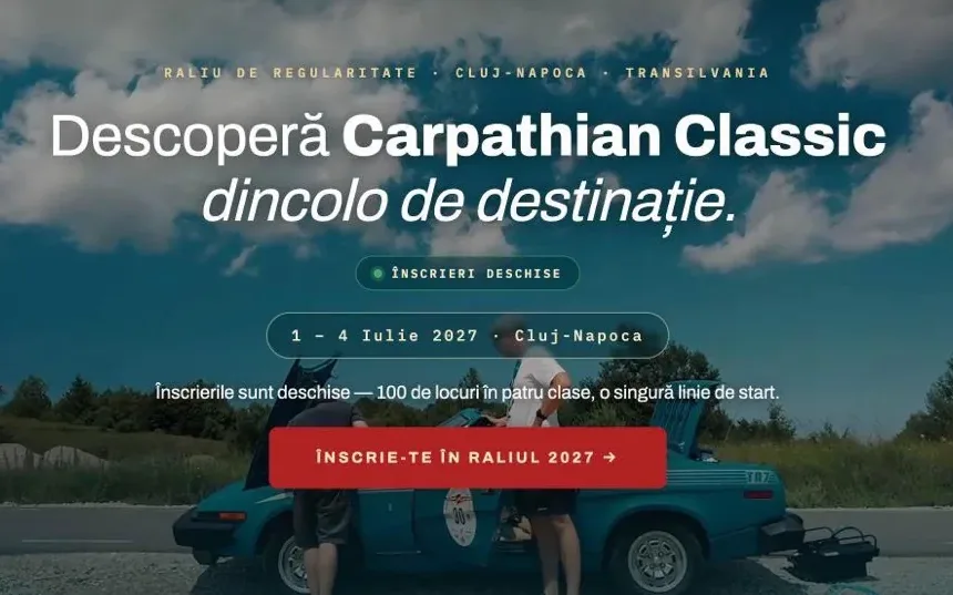 Pagina de înscriere a raliului Carpathian Classic